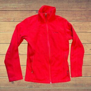 Columbia Women's Bright Red Full Zip Coat Sweater Fleece Size Small
